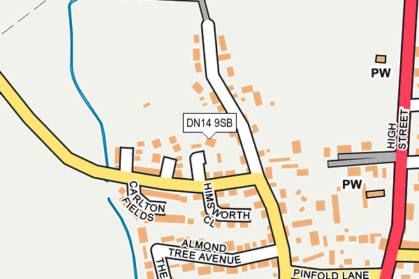 DN14 9SB map - OS OpenMap – Local (Ordnance Survey)