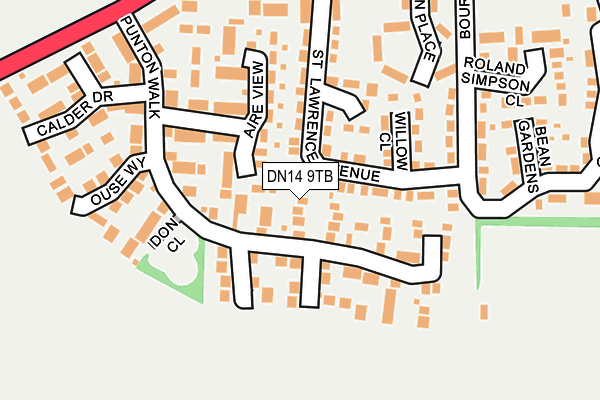 DN14 9TB map - OS OpenMap – Local (Ordnance Survey)