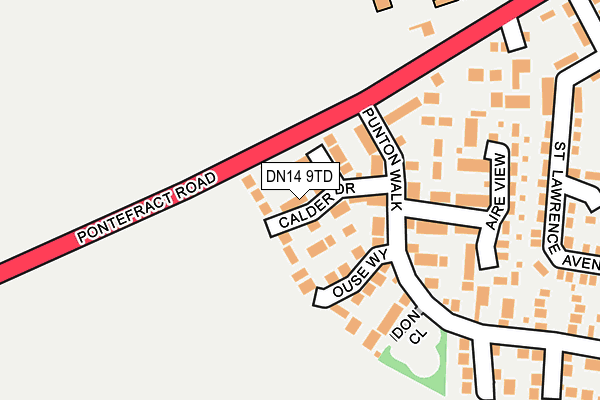 DN14 9TD map - OS OpenMap – Local (Ordnance Survey)
