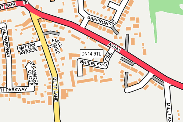 DN14 9TL map - OS OpenMap – Local (Ordnance Survey)