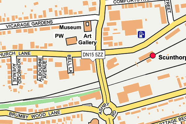 DN15 5ZZ map - OS OpenMap – Local (Ordnance Survey)