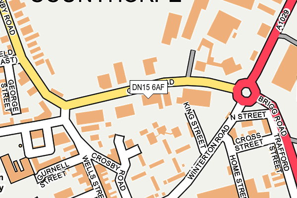 DN15 6AF map - OS OpenMap – Local (Ordnance Survey)