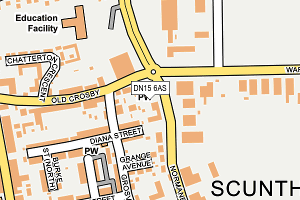 DN15 6AS map - OS OpenMap – Local (Ordnance Survey)