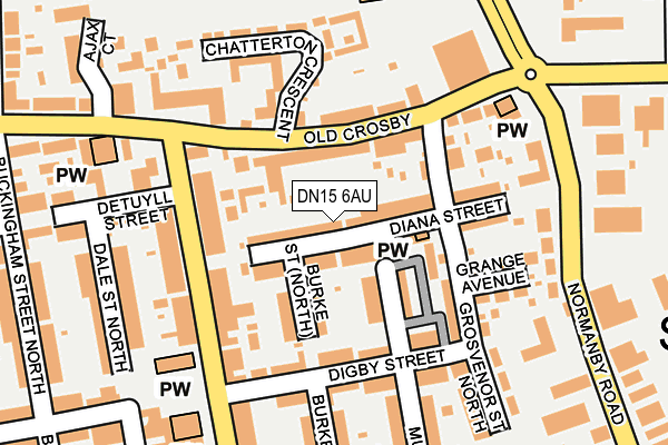 DN15 6AU map - OS OpenMap – Local (Ordnance Survey)