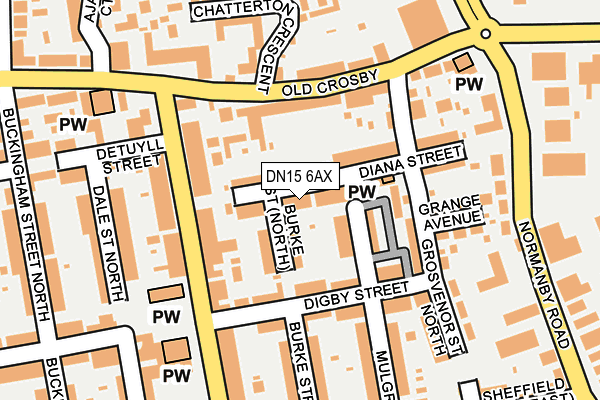 DN15 6AX map - OS OpenMap – Local (Ordnance Survey)