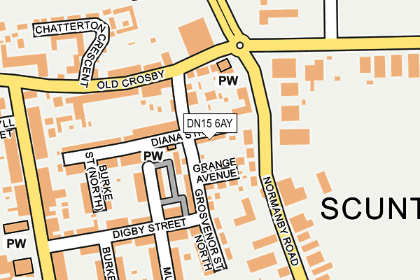 DN15 6AY map - OS OpenMap – Local (Ordnance Survey)