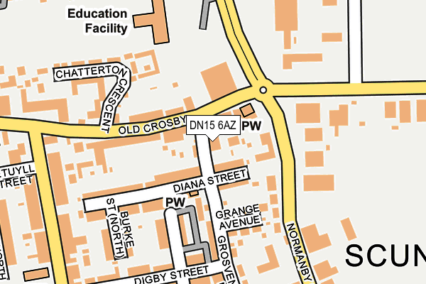 DN15 6AZ map - OS OpenMap – Local (Ordnance Survey)
