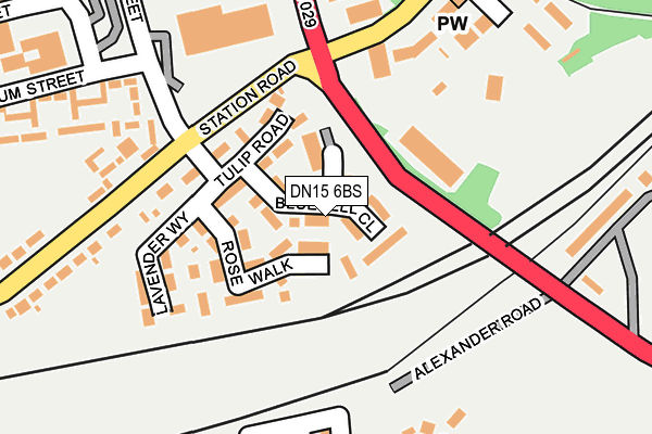 DN15 6BS map - OS OpenMap – Local (Ordnance Survey)