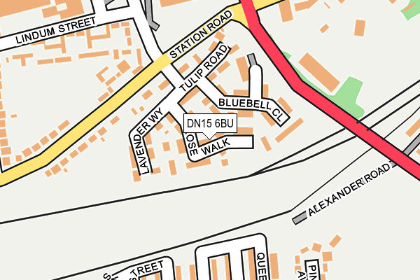 DN15 6BU map - OS OpenMap – Local (Ordnance Survey)