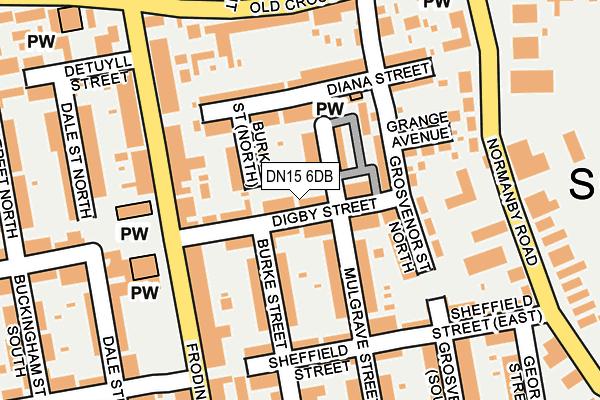 DN15 6DB map - OS OpenMap – Local (Ordnance Survey)