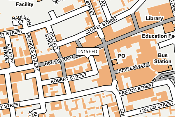 DN15 6ED map - OS OpenMap – Local (Ordnance Survey)