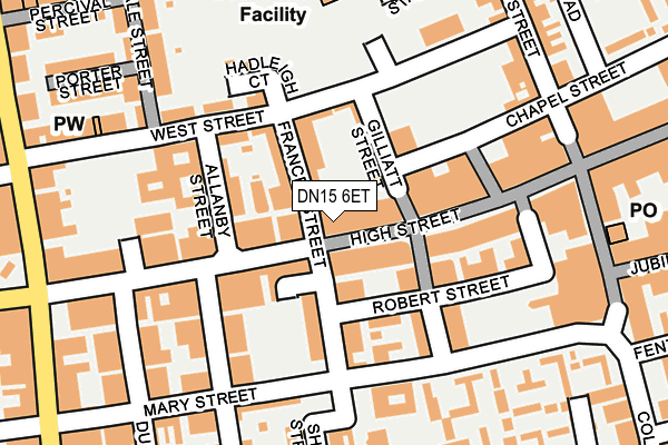 DN15 6ET map - OS OpenMap – Local (Ordnance Survey)