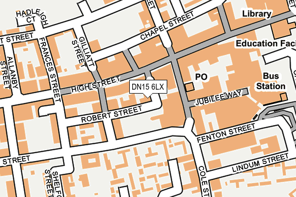 DN15 6LX map - OS OpenMap – Local (Ordnance Survey)