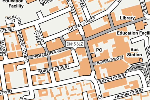 DN15 6LZ map - OS OpenMap – Local (Ordnance Survey)