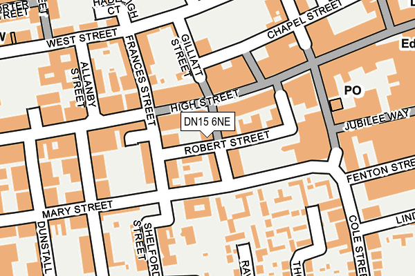 DN15 6NE map - OS OpenMap – Local (Ordnance Survey)