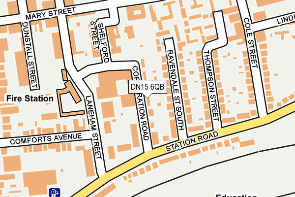 DN15 6QB map - OS OpenMap – Local (Ordnance Survey)