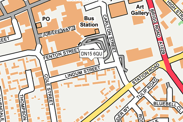 DN15 6QU map - OS OpenMap – Local (Ordnance Survey)
