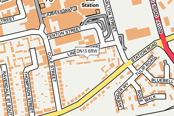 DN15 6RW map - OS OpenMap – Local (Ordnance Survey)