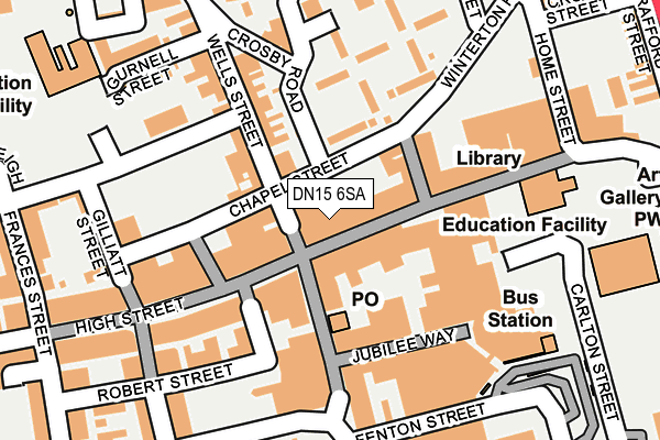 DN15 6SA map - OS OpenMap – Local (Ordnance Survey)