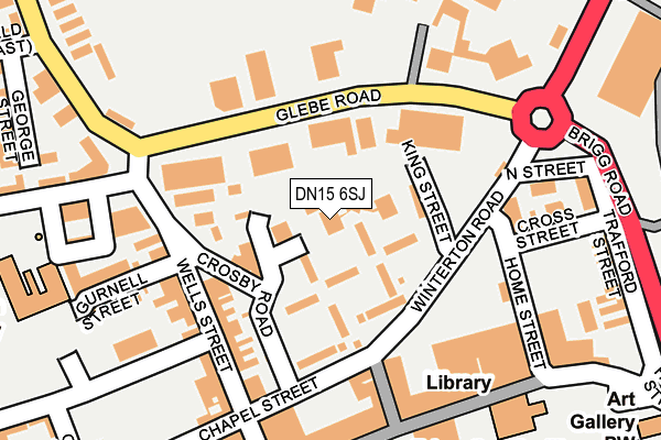 DN15 6SJ map - OS OpenMap – Local (Ordnance Survey)