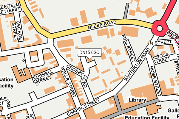 DN15 6SQ map - OS OpenMap – Local (Ordnance Survey)