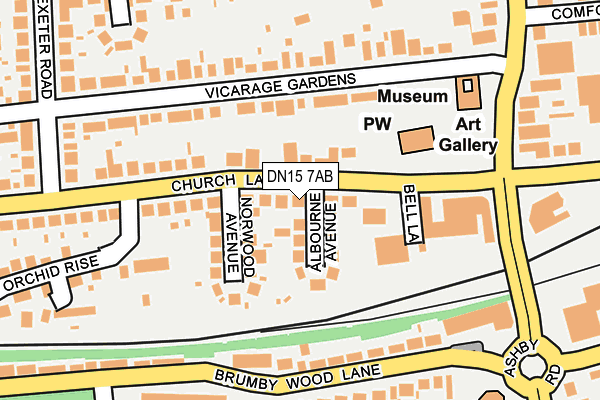 DN15 7AB map - OS OpenMap – Local (Ordnance Survey)