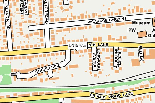 DN15 7AE map - OS OpenMap – Local (Ordnance Survey)