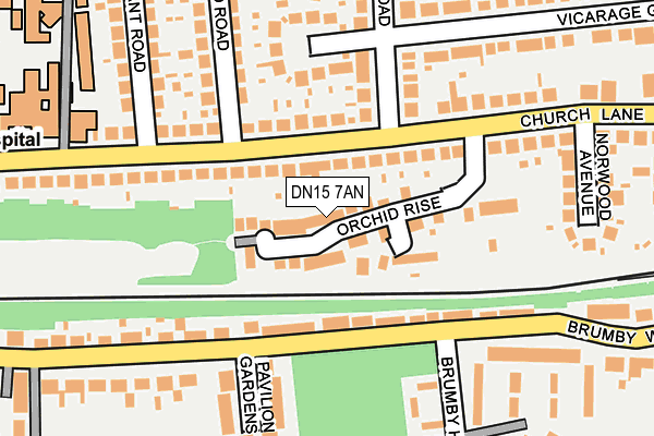 DN15 7AN map - OS OpenMap – Local (Ordnance Survey)