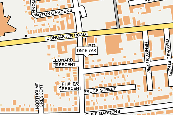 DN15 7AS map - OS OpenMap – Local (Ordnance Survey)