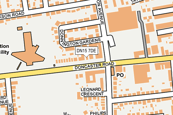 DN15 7DE map - OS OpenMap – Local (Ordnance Survey)