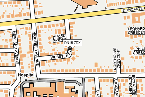 DN15 7DX map - OS OpenMap – Local (Ordnance Survey)