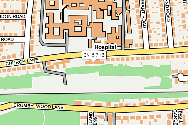 DN15 7HB map - OS OpenMap – Local (Ordnance Survey)