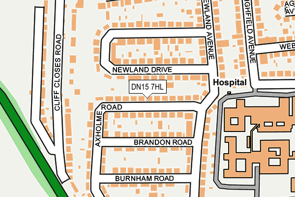 DN15 7HL map - OS OpenMap – Local (Ordnance Survey)