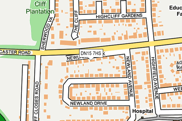DN15 7HS map - OS OpenMap – Local (Ordnance Survey)