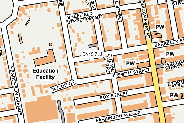 DN15 7LJ map - OS OpenMap – Local (Ordnance Survey)