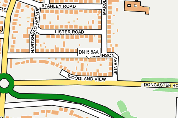 DN15 8AA map - OS OpenMap – Local (Ordnance Survey)