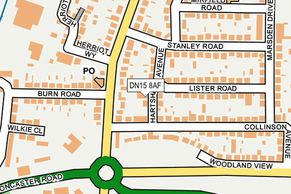 DN15 8AF map - OS OpenMap – Local (Ordnance Survey)