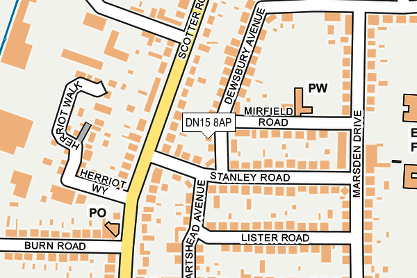 DN15 8AP map - OS OpenMap – Local (Ordnance Survey)