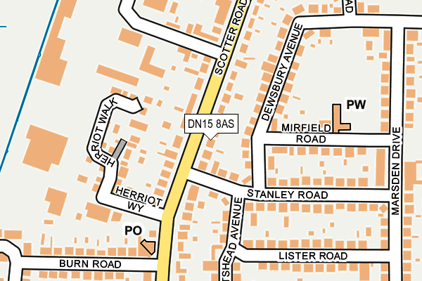DN15 8AS map - OS OpenMap – Local (Ordnance Survey)