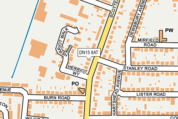 DN15 8AT map - OS OpenMap – Local (Ordnance Survey)