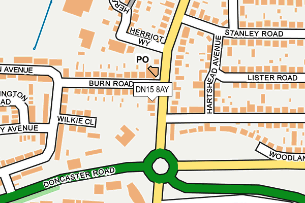 DN15 8AY map - OS OpenMap – Local (Ordnance Survey)