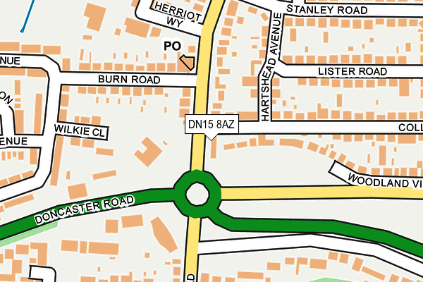 DN15 8AZ map - OS OpenMap – Local (Ordnance Survey)