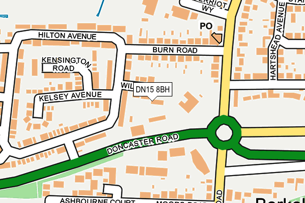 DN15 8BH map - OS OpenMap – Local (Ordnance Survey)