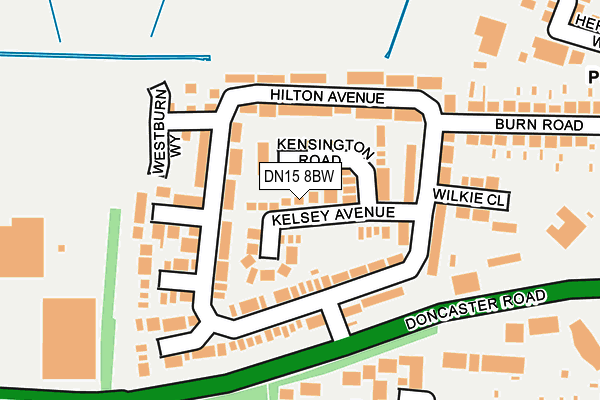 DN15 8BW map - OS OpenMap – Local (Ordnance Survey)
