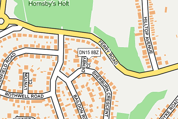 DN15 8BZ map - OS OpenMap – Local (Ordnance Survey)