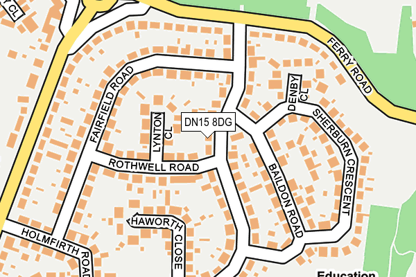 DN15 8DG map - OS OpenMap – Local (Ordnance Survey)