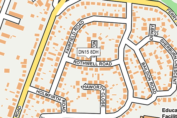 DN15 8DH map - OS OpenMap – Local (Ordnance Survey)