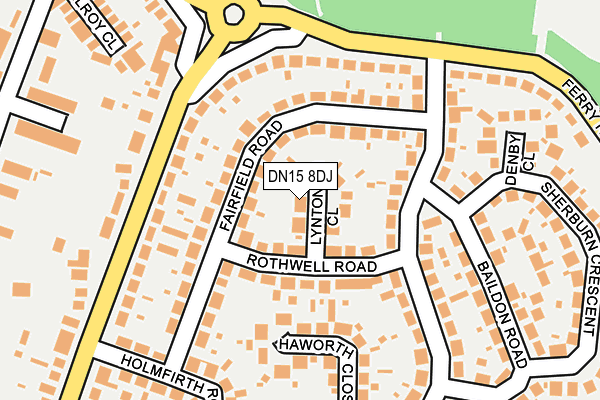 DN15 8DJ map - OS OpenMap – Local (Ordnance Survey)