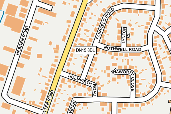 DN15 8DL map - OS OpenMap – Local (Ordnance Survey)