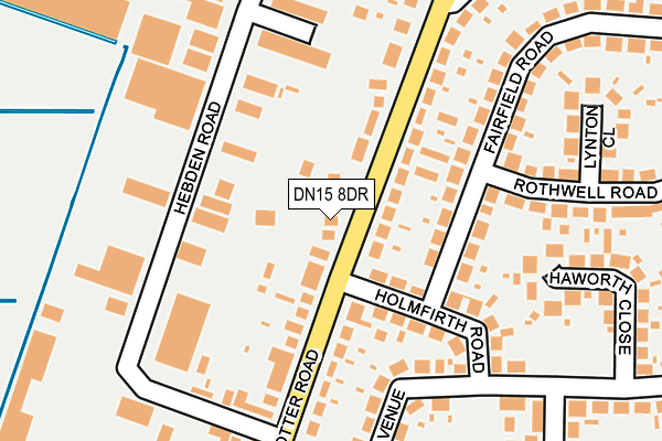 DN15 8DR map - OS OpenMap – Local (Ordnance Survey)